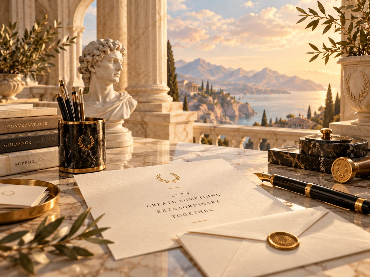 Editorial correspondence desk and classical architecture